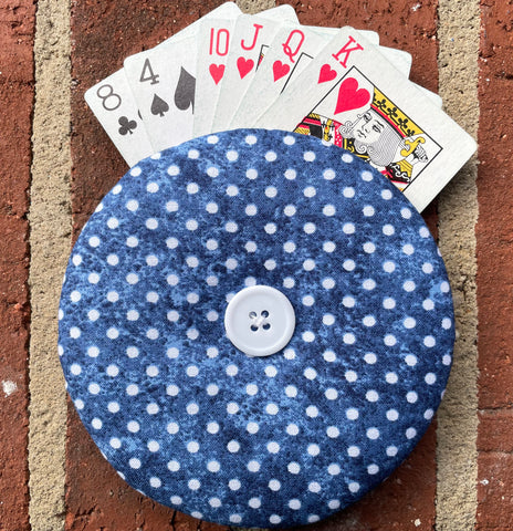 Playing Card Holder - Polka Dots on Blue